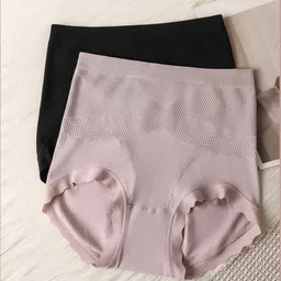 reevarise Pack of 2 Women Hipster Pink, Black Panty image 1