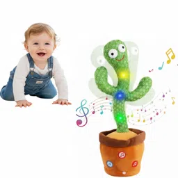 happikind Dancing Cactus Toy | Talking, Musical, Singing & LED Light-Up Plush Toy image 1