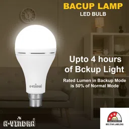 avindra 12W LED Bulb | Battery Backup | Inverter Light | 4H Backup | Cool White 4 hrs Bulb Emergency Light-picture-25