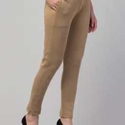 crown king garments Women Regular Fit Beige Wool Trousers image 5
