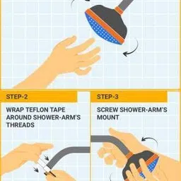 spazio 6X6 Inches Square Amaze Slim Shower With 18-Inch Arm Fixed Mount image 2