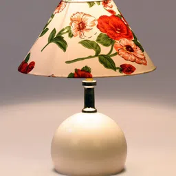 foziq White & Red Printed Triangle Shape Table Lamps-picture-26
