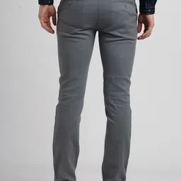 turtle Men Skinny Fit Grey Cotton Blend Trousers image 2