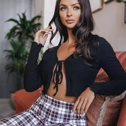 zerozabar Casual Regular Sleeves Solid Women Black Top-picture-20