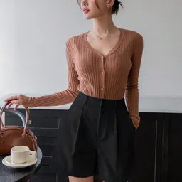 leriya fashion Solid Women Black Cargo Shorts image 3