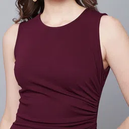 athena Women Asymmetric Maroon Maxi/Full Length Dress image 5