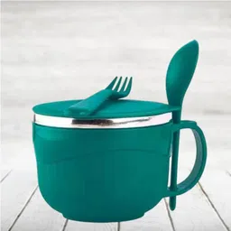 admonition enterprise Stainless Steel Pasta Bowl Inner Stainless Steel Double Wall Maggi/Noodles & Soup Bowl with Spoon & Lid-2-picture-38