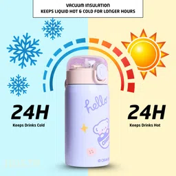hosta Stainless Steel Vacuum Insulated Leak-Proof Hot & Cold Sipper Kids Water Bottle 350 ml Water Bottle image 4