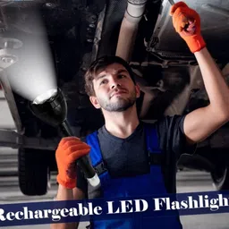 zyrian Waterproof LED Flashlight Torch Table_Lamp_Long Range 8 hrs Torch Emergency Light image 4