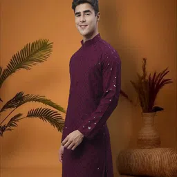 jompers Men Floral Print Viscose Rayon Straight Kurta image 2