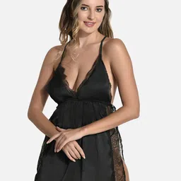 StyFun Pack Of 3 Satin Lace Babydoll Lingerie Set image 4