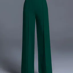 silverfly Women Regular Fit Green Lycra Blend Trousers-picture-28