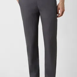 peter england Men Slim Fit Grey Cotton Blend Trousers-picture-18