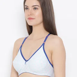 Clovia Cotton Non-Wired Non-Padded Printed Bra With Racerback image 2