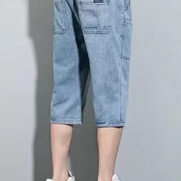 HERE&NOW Men Mid-Rise Slim Fit Denim Shorts-picture-20