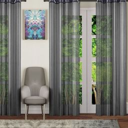 BELLA TRUE Black & White 4 Pieces Sheer Long Door Curtains-picture-27