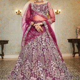 panchhi Embroidered Sequinned Semi-Stitched Lehenga & Unstitched Blouse With Dupatta-picture-12