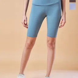 COLOR CAPITAL Women Pack Of 3 Above Knee-Length Cycling Tights-picture-23