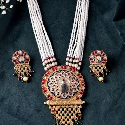 Anouk Gold-Plated Kundan Stone Studded & Pearl Beaded Jewellery Set-picture-38