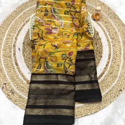 RegalDrapes Floral Printed Zari Pure Georgette Saree With Blouse Piece-picture-30