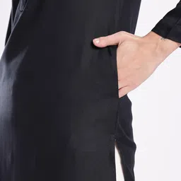 fusion by glitchez Shirt Collar Cuffed Sleeves Minimal Thread Work Straight Kurta image 5