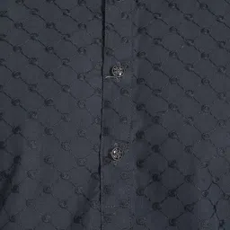 PulseIQ Men Geometric Embroidered Mandarin Collar Thread Work Kurta image 2