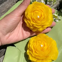 atorakushon Yellow 2 Pieces Peony Flower Vanilla Scented Candle image 4