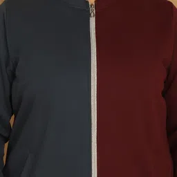 theRebelinme Women Colourblocked Fleece Open Front Jacket image 2