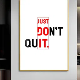 THE NEXT DECOR Yellow & White Just Don't Quit Painted Vertical Wall Art-image-24
