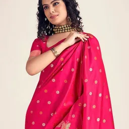 SWEETPEL Woven Design Zari Banarasi Saree image 3