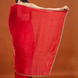 LOROFY Beads and Stones Pure Chiffon Designer Chanderi Saree image 3