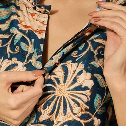 The Kaftan Company Floral Print Ruffled Maternity Kaftan Maxi Dress image 5