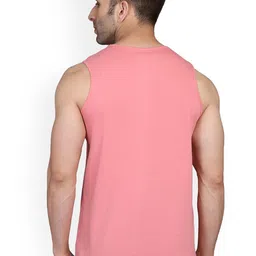 SLOWLORIS Pack Of 2 Typographic Printed Sleevesless Bio-Wash Combed Cotton Gym Vests image 3