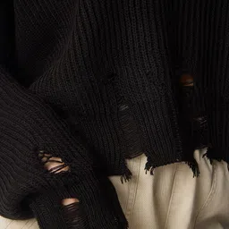 Happiness istanbul Women Cable Knit Pullover with Fringed Detail image 5