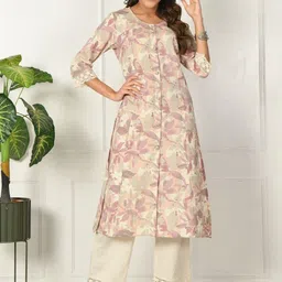 Damseldrape Women Floral Printed Regular Pure Cotton Kurta with Palazzos image 2