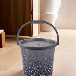 Kuber Industries Black 6 Pieces Floral Printed Buckets-18 Litres image 5