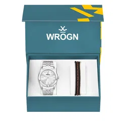 WROGN Men Embellished Dial & Bracelet Style Straps Analogue Watch WRNWJ25 Set-62 image 5