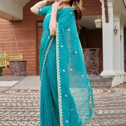 Moda Rapido Ethnic Motifs Embroidered Pure Georgette Designer Saree-picture-35