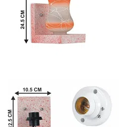 1ST TIME Orange & Orange Textured Wood Contemporary Abstract Shaped Shaped Wall Lamp image 2