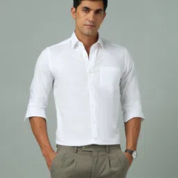 Arrow Men Slim Fit Spread Collar Solid Cotton Formal Shirt-image-39