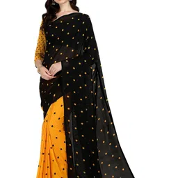 Moda Rapido Polka Dot Poly Georgette Designer Saree-picture-19