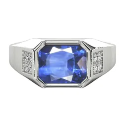 RRVGEM 4.25 Ratti Silver Plated Blue Sapphire Finger Ring-picture-12