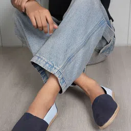 glitchez Men Striped Round Toe Slip-On Textile Espadrilles-image-60