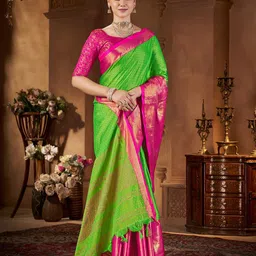 DIVASTRI Woven Design Zari Silk Blend Saree image 4