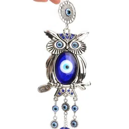 BLUE BEADS Handmade Owl Evil Eye Metal & Glass Wall & Door Hanging-picture-15