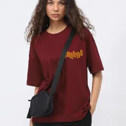 NOBERO Graphic Printed Drop-Shoulder Sleeves Pure Cotton Oversized T-shirt image 3