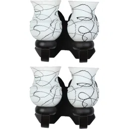 1ST TIME White & Black Printed Wood Contemporary Abstract Shaped Shaped Wall Lamp image 4