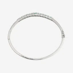 Kushal's Fashion Jewellery Women Cubic Zirconia Rhodium-Plated Bangle-Style Bracelet image 2