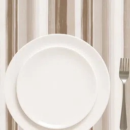 CASABLEU Brown And White Striped 6-Seater Rectangle Table Cover image 3