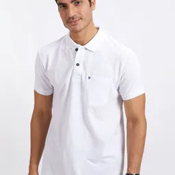 PRORIDERS Men Solid White Regular Fit Polo T-shirt-image-33